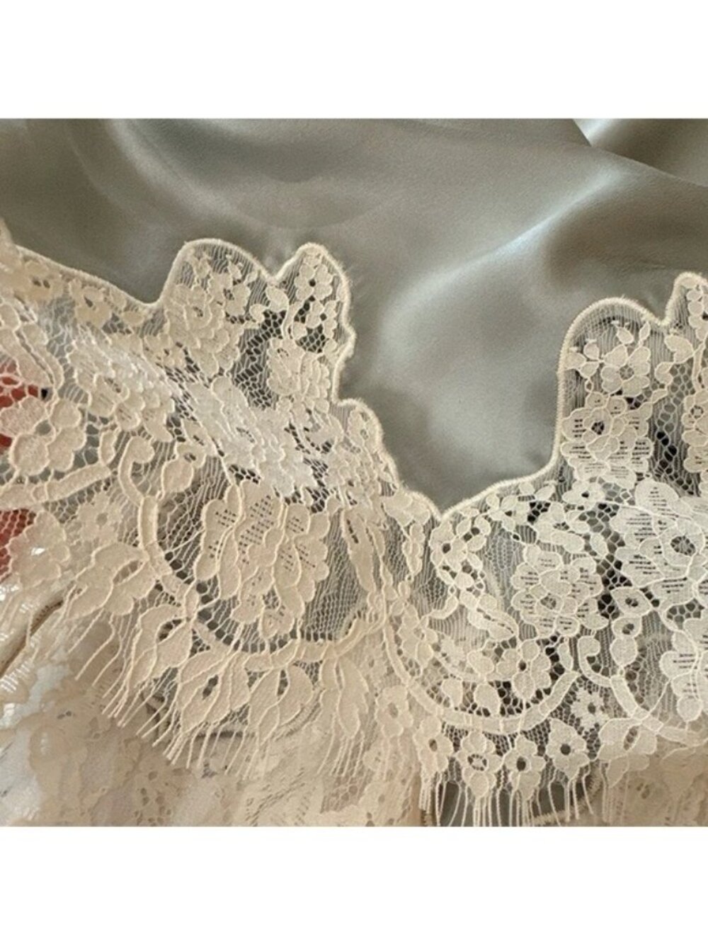 Doen Elowen Skirt Dusty Blue Silk Lace, S - Picture 13 of 14